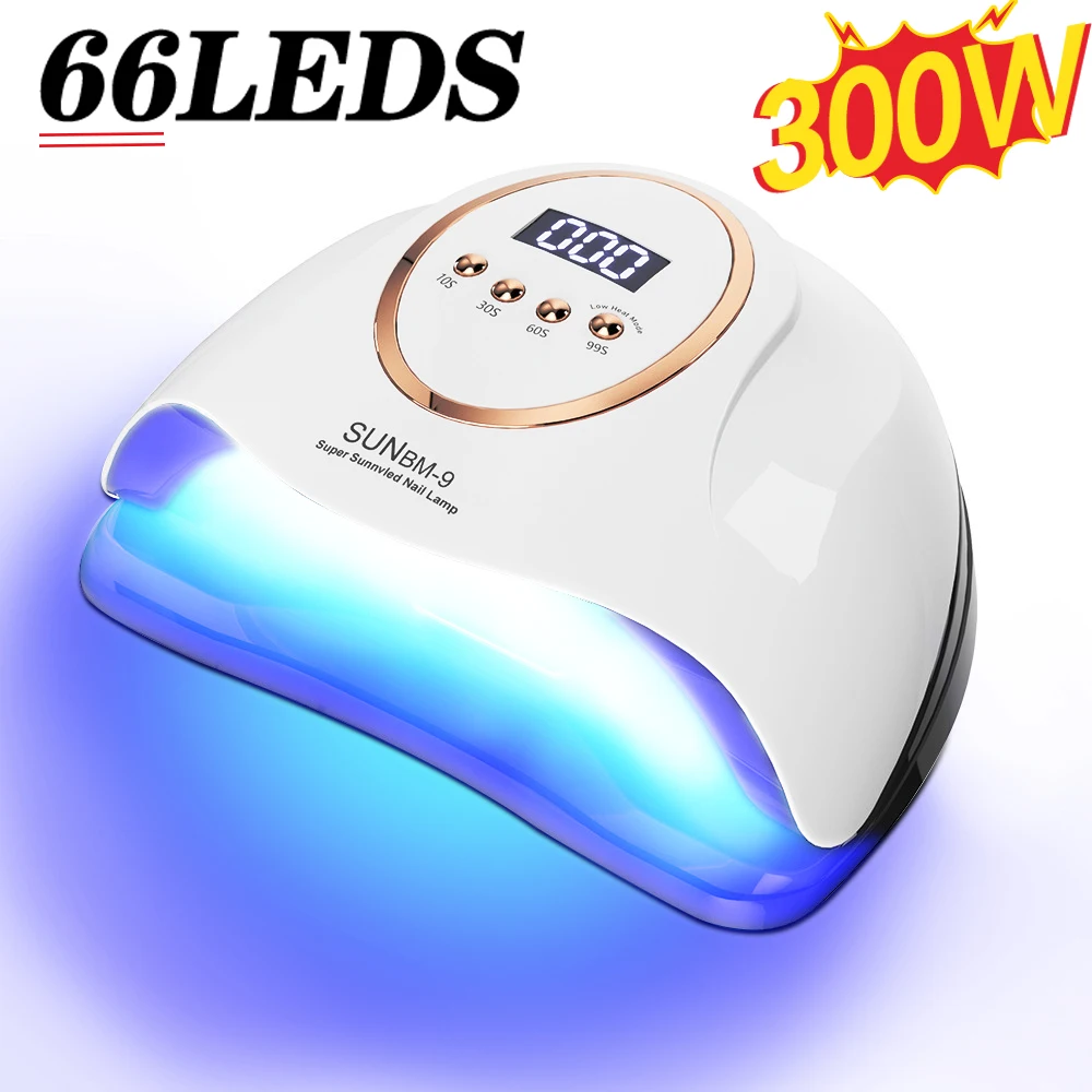 

300W 66LEDs Powerful UV LED Lamp For Nails Drying Manicure Lamp With Smart Sensor Dryer Nail Art Salon Tool For Professionals