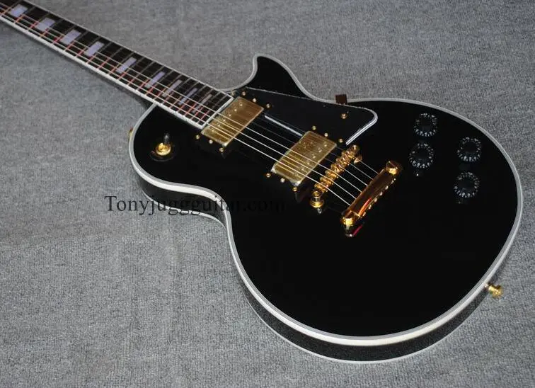 

Custom Shop Deluxe Alpine Black Electric Guitar Rosewood Fingerboard with Fingerboard Binding