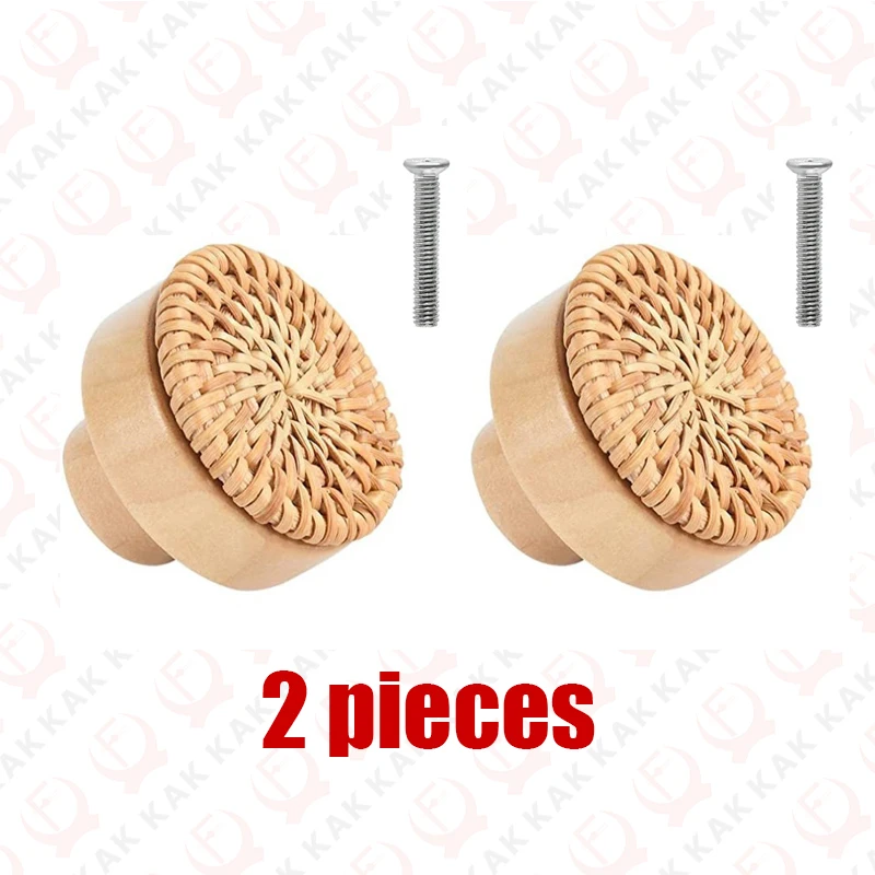 

KAK 10 шт. натуральные деревянные ручки из ротанга для мебели, ручки для ящиков, кухонная мебель, комод, ручка для шкафа, дверная фурнитура