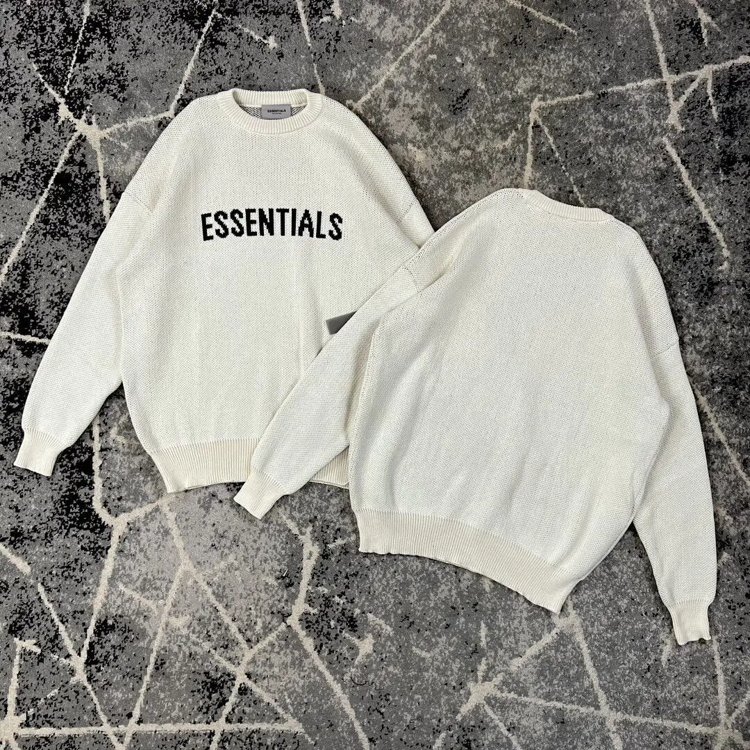 свитер ESSENTIALS трикотажный джемпер для пар с круглыми воротничками и узорами