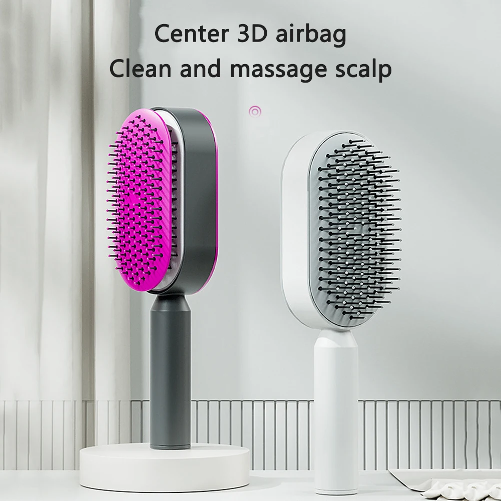 

Anti Static Hairbrush Massage Scalp Comb Self Cleaning Hair Brush for Women One-Key Cleaning Hair Loss Airbag Comb Dropshipping