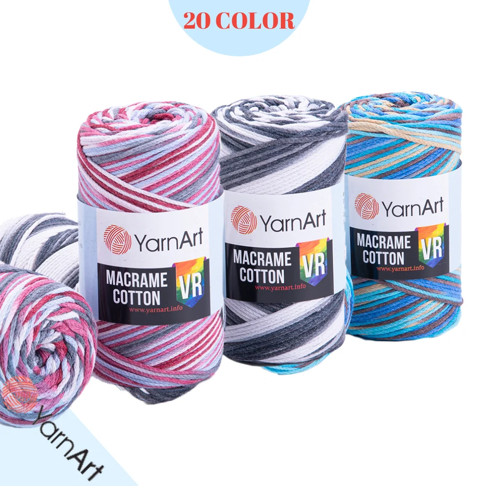 YarnArt Macrame Cotton VR Yarn - 20 Color Options - 225 Meters(250gr) - Polyester - Runner - Supla - Cushion Cover - Flowerpot - Matt Accessory - Mesh Bag - Hat - Belt - Wristband - Middle - Soft - DIY -MADE IN TURKEY