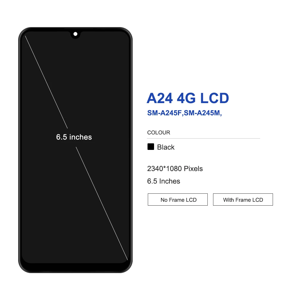ЖК-дисплей с сенсорным экраном и дигитайзером для Samsung A24 A245 4G A245F A245M A245N рамка