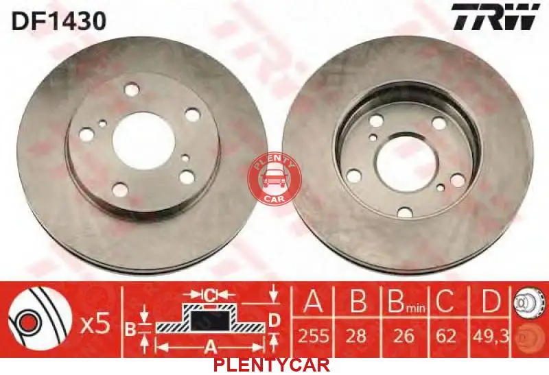 Тормозной диск Trw DF1430