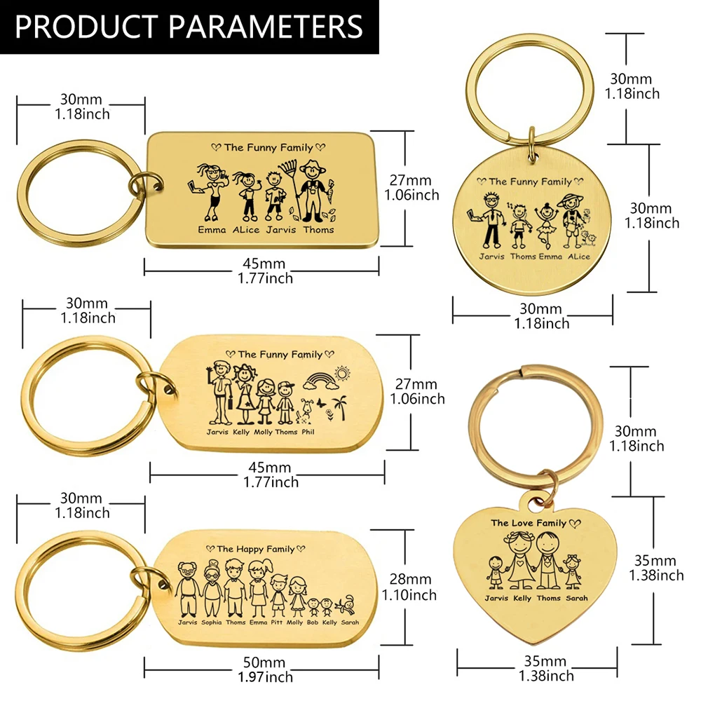 Брелок для ключей с именем семьи и гравировкой
