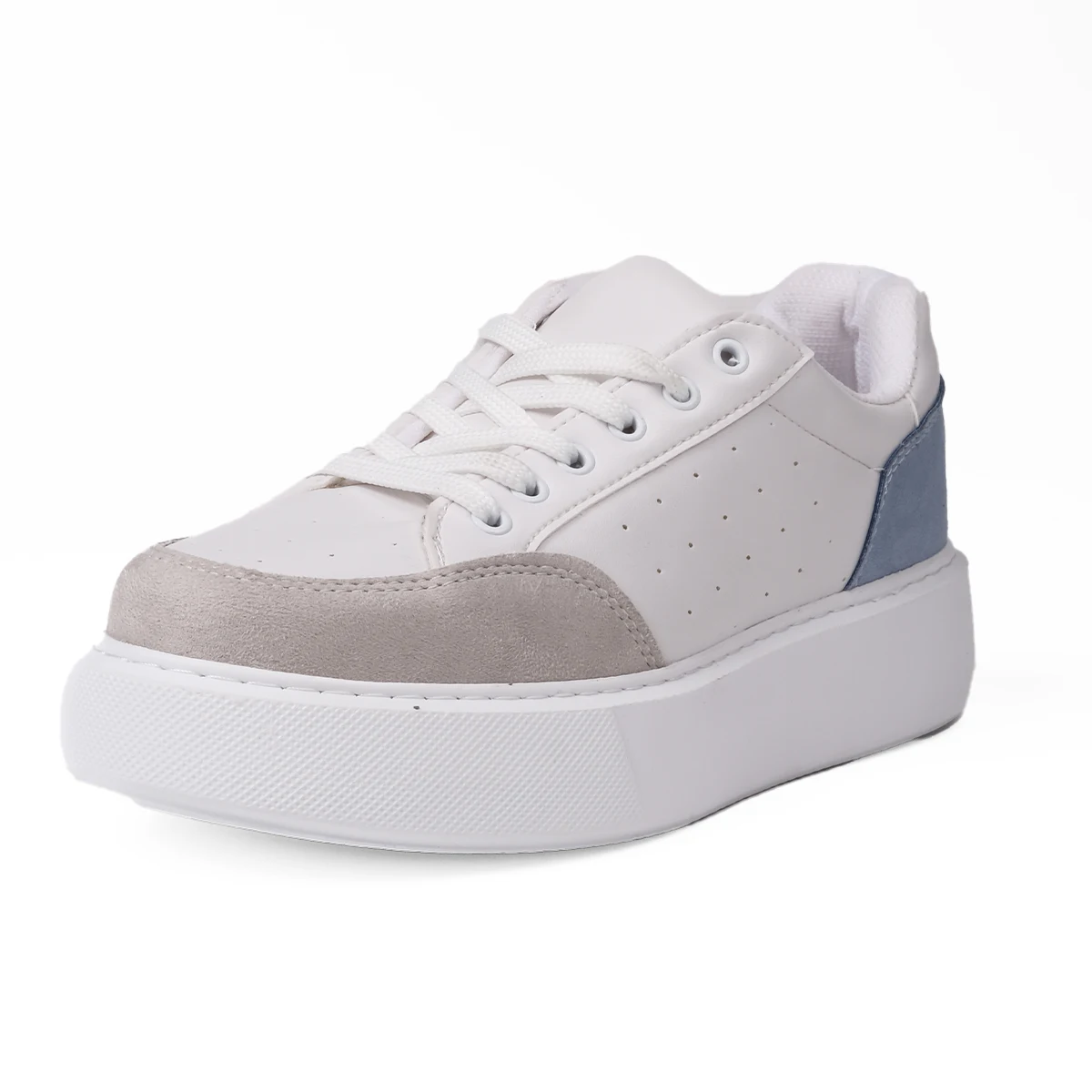 

Mio Gusto Brand NIKKI, White Beige Colors, Vulcanize Daily Casual Sneakers for Women