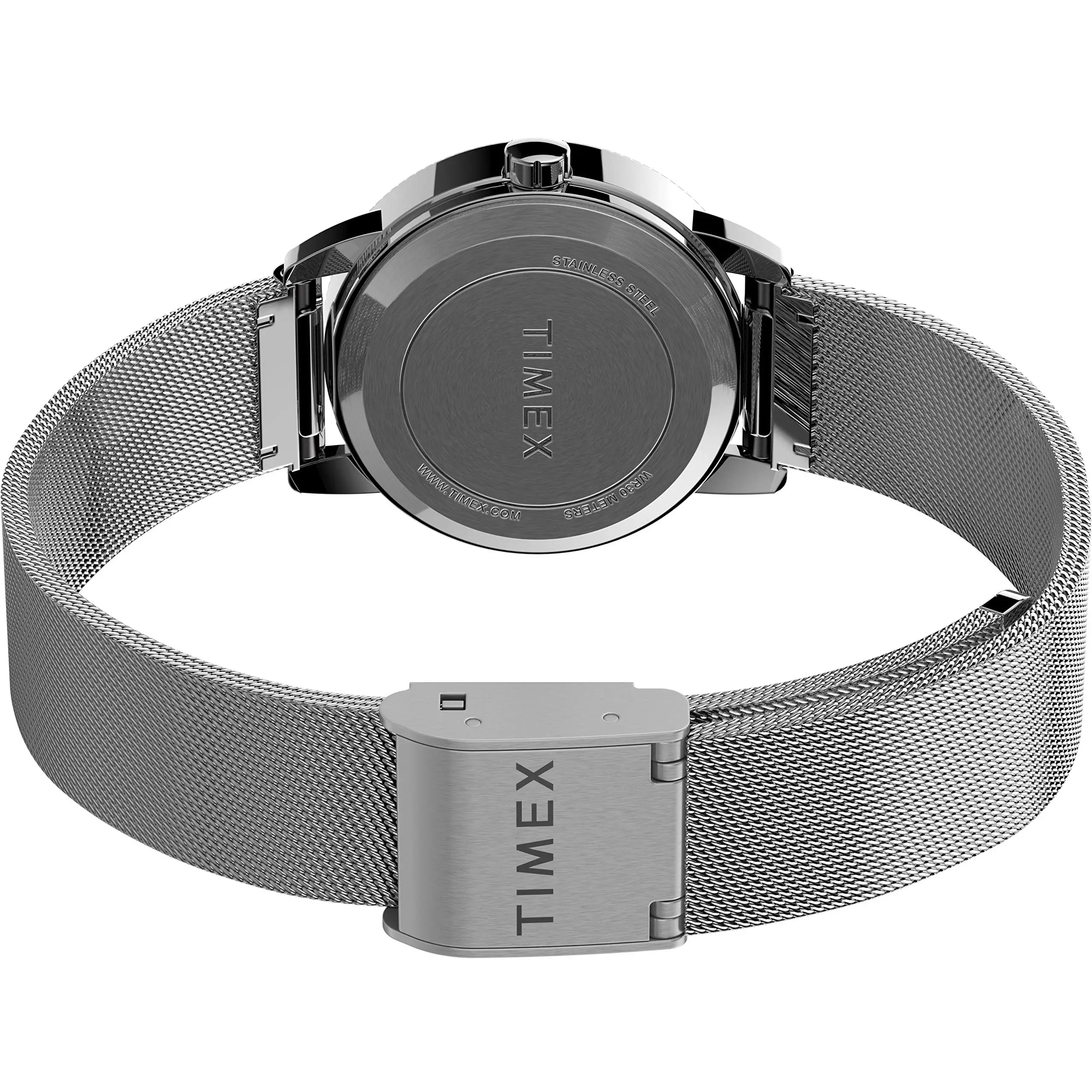 Женские серебристые часы Timex TW2U07900 Easy Reader с сетчатым браслетом из нержавеющей