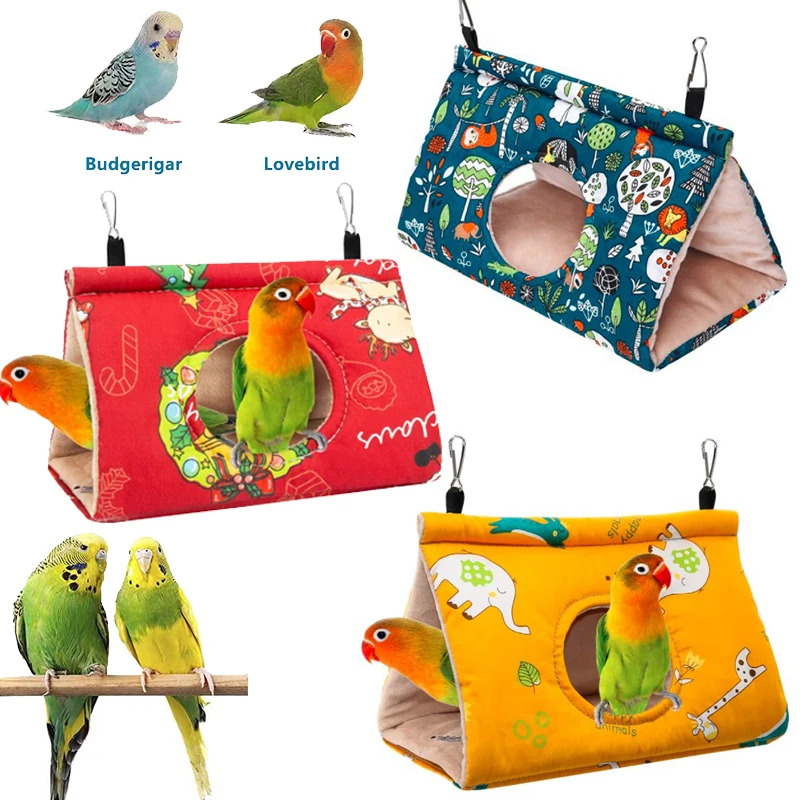 

Autumn Winter Warm Parrot House Thickened Plush Sleeping Bed Cave Comfortable Hammock Hanging Nest For Bird Pet Accessories