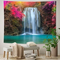 falls tapestry wall hanging spring natural forest landscape sunshine for home art beach yoga mat mattress sheet bedroom decor ae