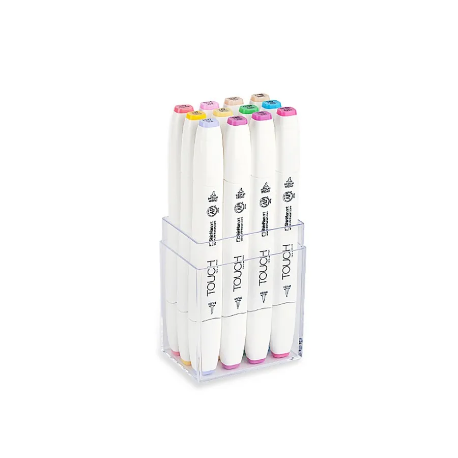 Set of markers touch twin brush 12 colors pastel | Art Markers