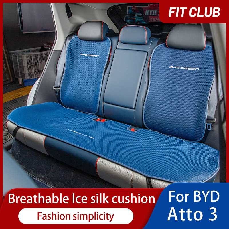 

new Seat Protector Cushion Mat For BYD Atto 3 yuan plus 2022 Car Seat Cover Front Rear Ice Silk/Linen Fabric Cushion Breathable