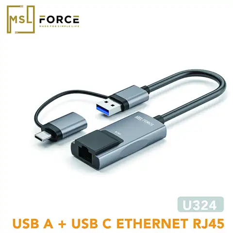 Адаптер Ethernet RJ45 с двумя портами USB TYPE-C для Macbook Air 2020 M1, чтобы расширить больше USB3.0 HUB и Gigabyte Network