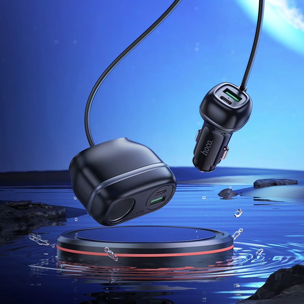 HOCO 96W 2C2A Автомобильное зарядное устройство USB для быстрой зарядки QC3.0 Supercharge FCP iPhone