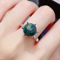 fine jewelry 925 sterling silver natural black opal gemstone womens ring birthday party lover girl marry gift commemorate