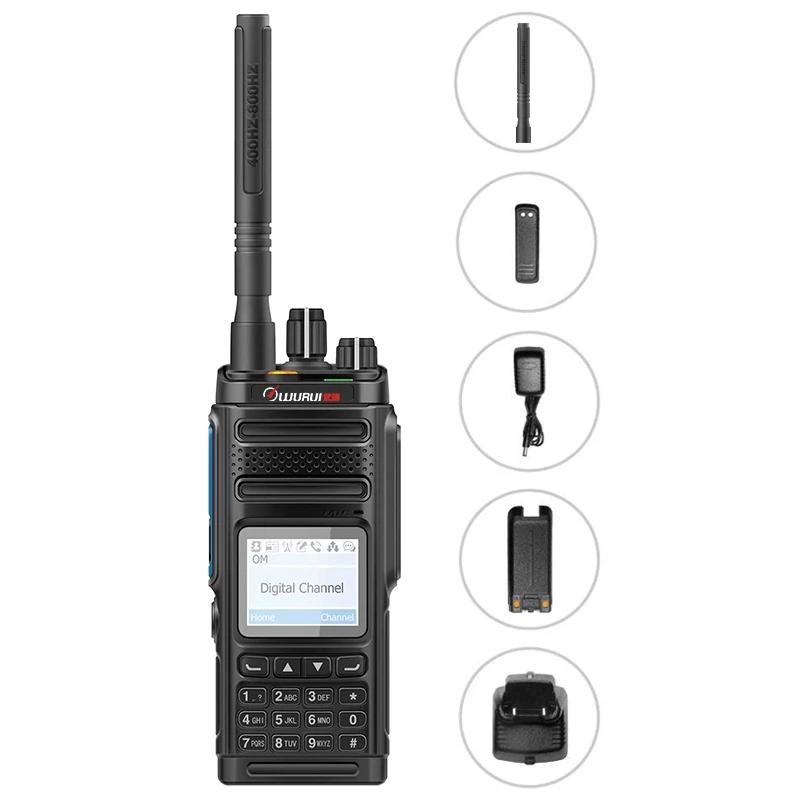 Wurui DM860 walkie talkie 10W professional DMR digital Two-way radio radios ham handy Mobile police uhf vhf long distance 10km enlarge