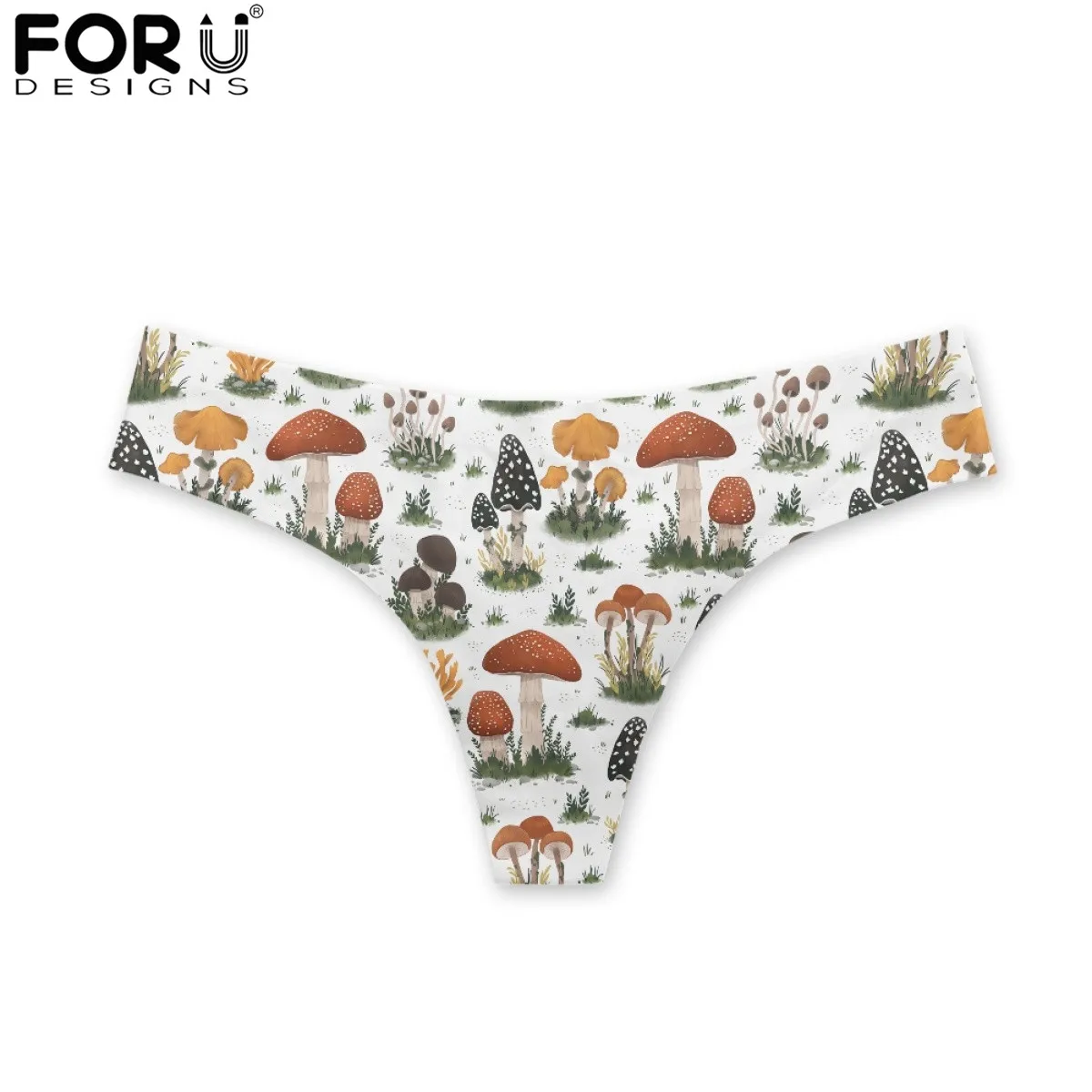

FORUDESIGNS Breath Women Panties Mushroom Pattern Ladies Elastic Seamless Underpants Ultra-Thin Low Waist Lingerie Briefs Girls