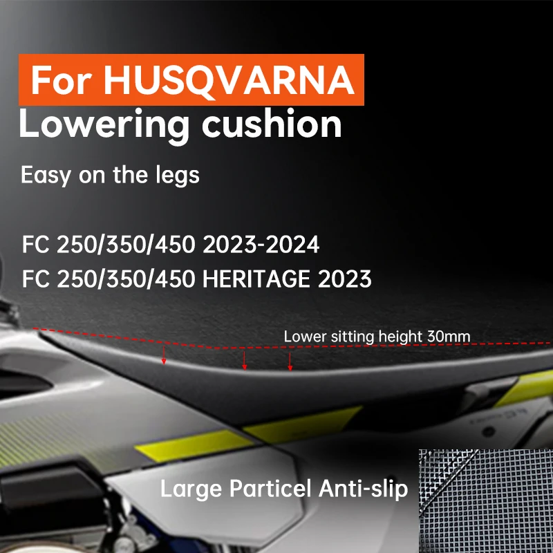 

Для HUSQVARNA 2024, модифицированная опускающая подушка сиденья, уменьшает 2,5 см FE FC FX FS TC TE TX 125 250 350 450 150 300