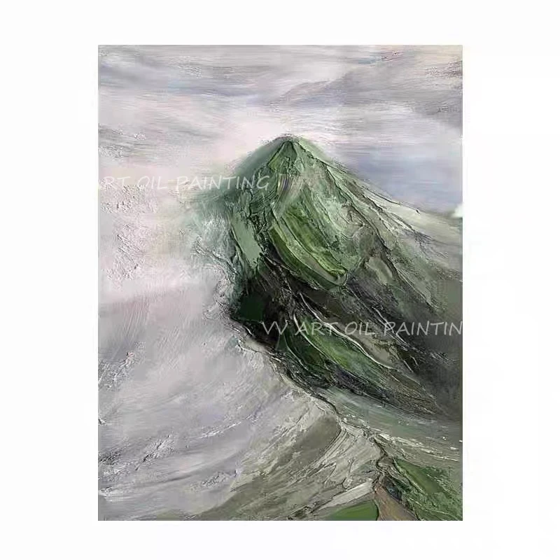 100% г. ручная роспись горный зеленый нож для пикника коричневая картина маслом