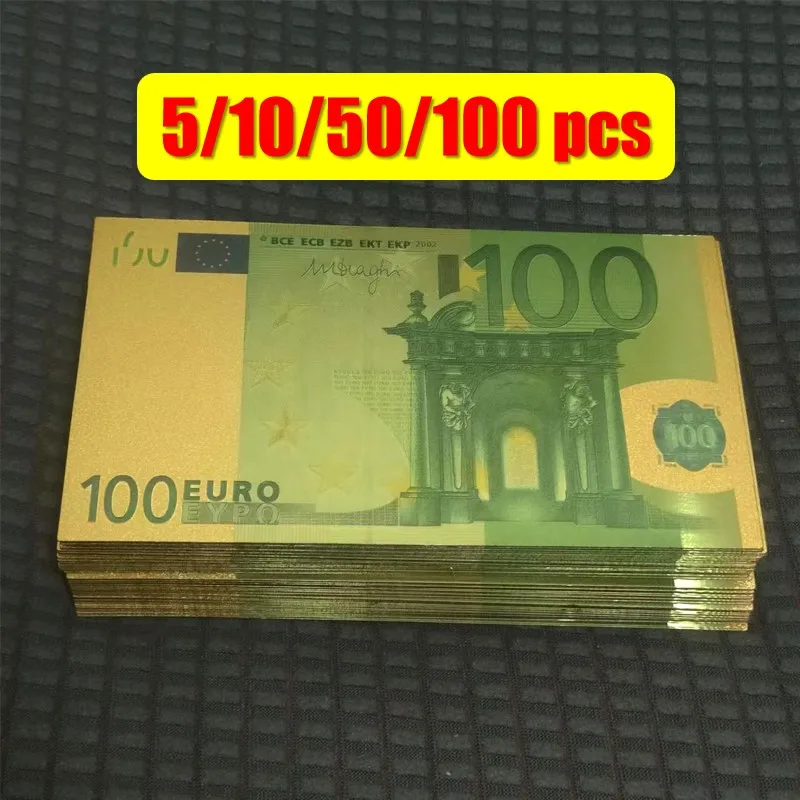Фото 5 ~ 100 шт. поддельные 100 евро купюр поддельные деньги европейские банкноты 100 евро золотые банкноты коллекция подарков №1