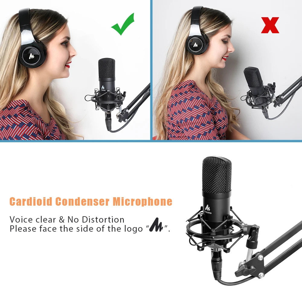 Maono XLR Condenser Microphone Professional Studio Cardioid Mikrofon Kit Podcast Streaming Mic for Broadcast YouTube Recording enlarge