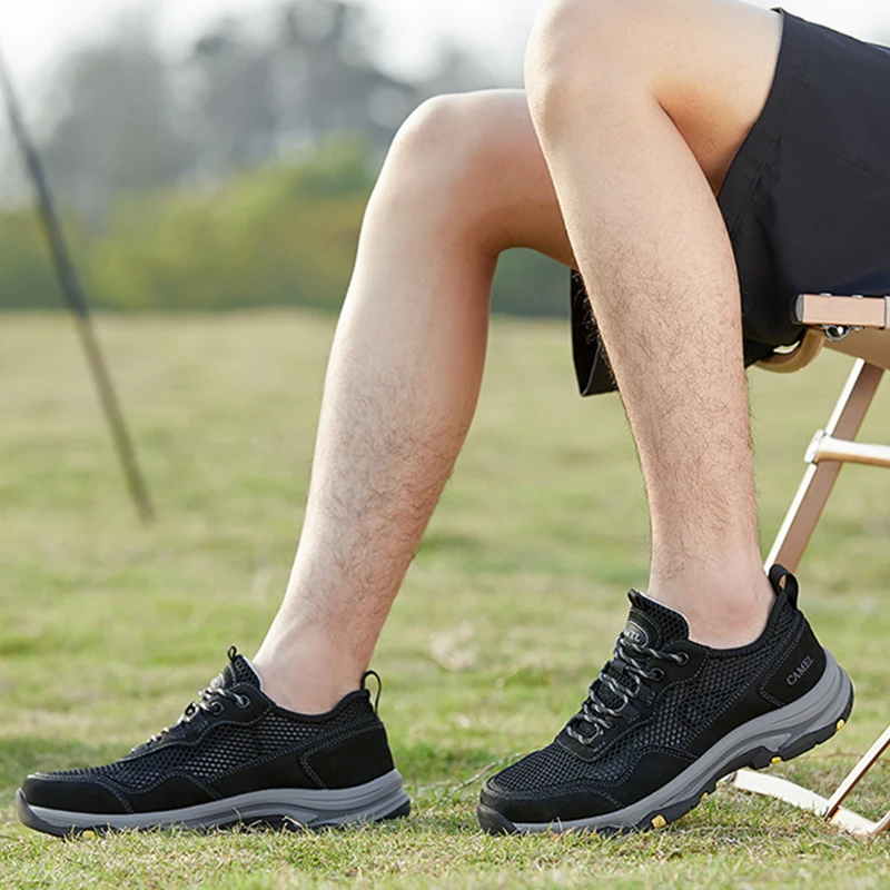 Goldencamel Outdoor Sport Hiking Shoes Men Trail Trekking Sneakers Climbing Waterproof Non-slip Breathable Mesh Summer