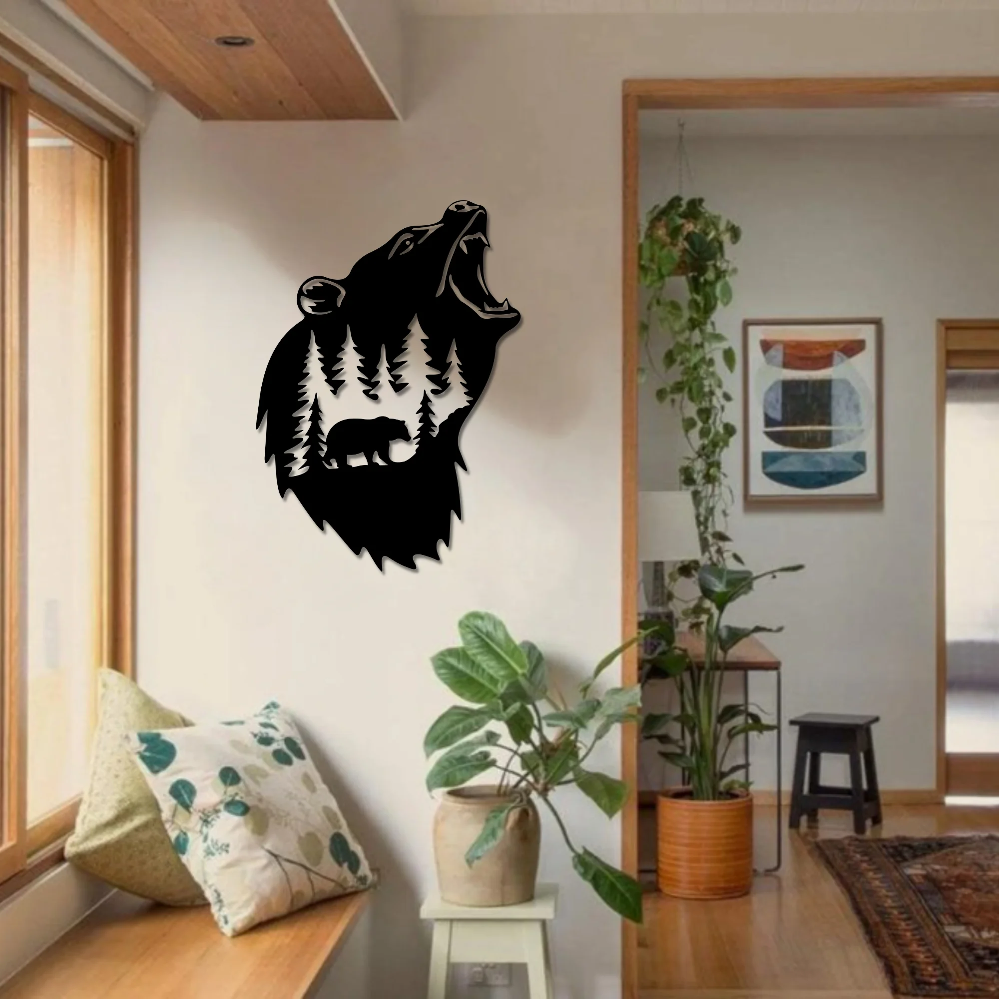 

Wild Bear Metal Wall Art, Above the Fireplace Decor Metal Wall Sculpture, Metal Wall Decor, bear Metal Art, Home Decor, Nature Wall