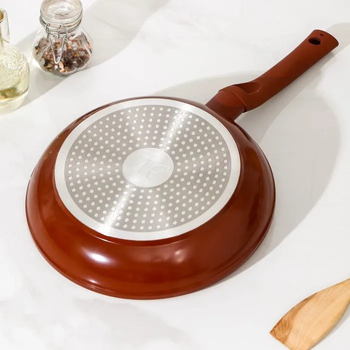 Сковорода Ceramic Induction d=24 см пластиковая ручка стеклянная крышка антипригарное