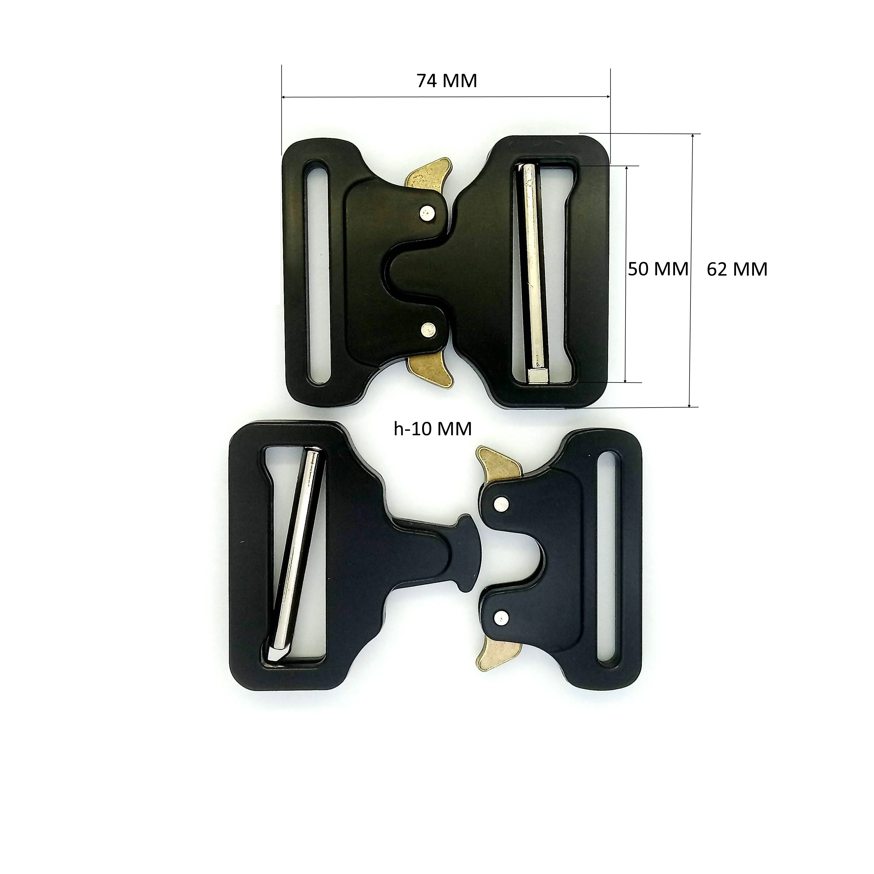 Застежка пряжка &quotКобра&quot металлическая под ленту 50 мм 1 штука разных