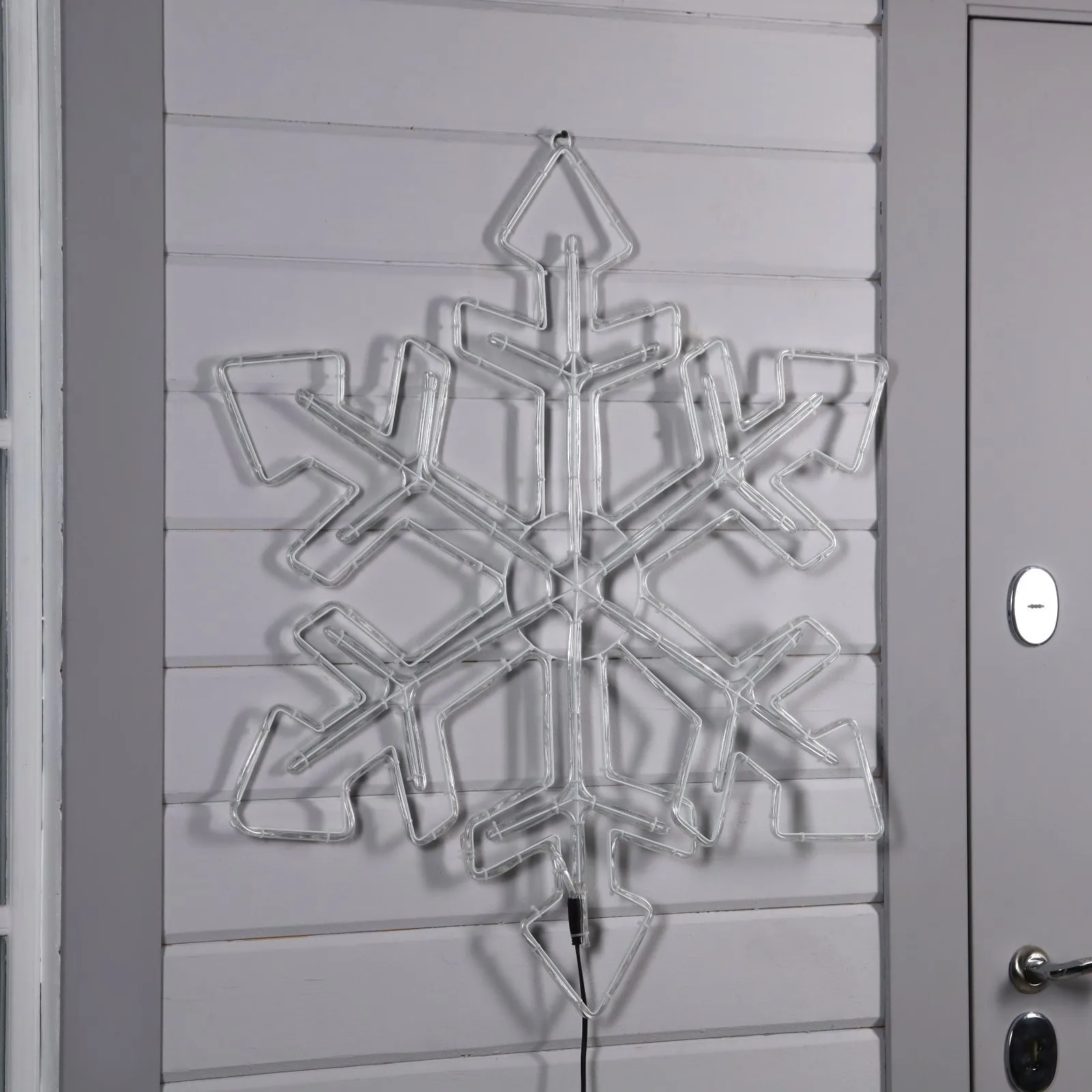 Светодиодная фигура Снежинка 90 см дюралайт 280 LED 220 В мигание свечение белое/синее