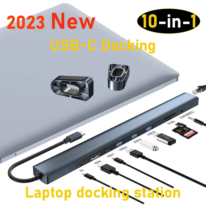 

2023 новейший стиль 10 в 1 док-станция usb c док-станция для ноутбука для MacBook macmini Dell Lenovo ASUS type c Thunderbolt satechi