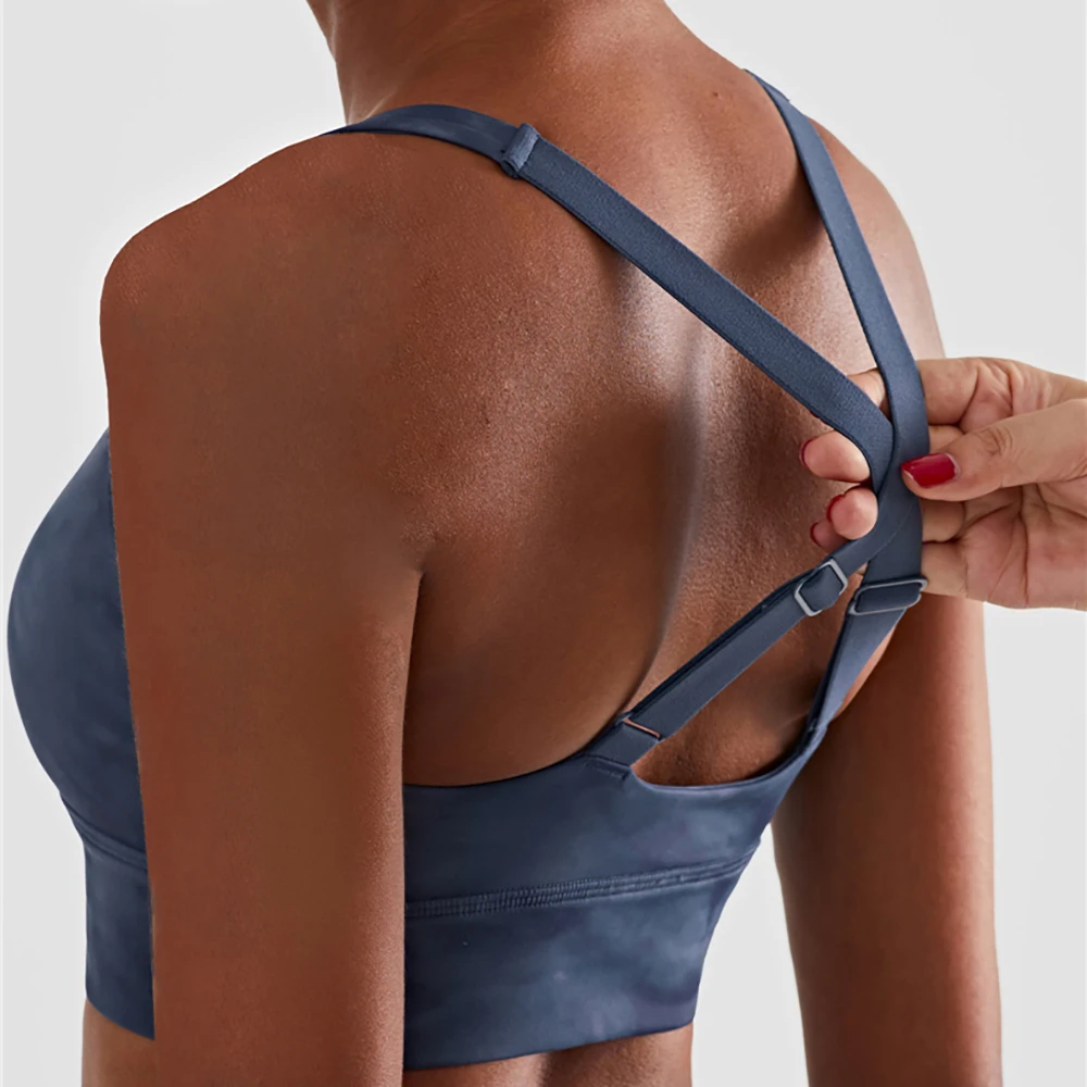 Vnazvnasi Sports Bra Women Clothing Gym Push Up Bra Sexy Printing Yoga Bra Adjustable Tie Dyed Sport Underwear Fitness Tops