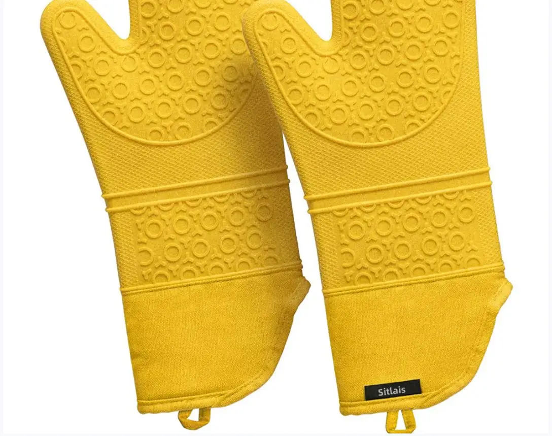 

Термоизоляционные перчатки для кухни Sitlais, силиконовые перчатки для духовки, безопасное использование горячей пищи, для барбекю