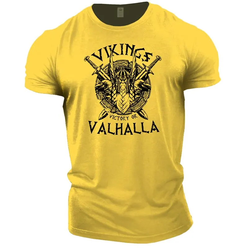 2023 New Viking T-shirts For Men Spartan Print Short Sleeve Tops Men's T Shirt Oversized Tee Shirt Man Clothing Vintage Camiseta