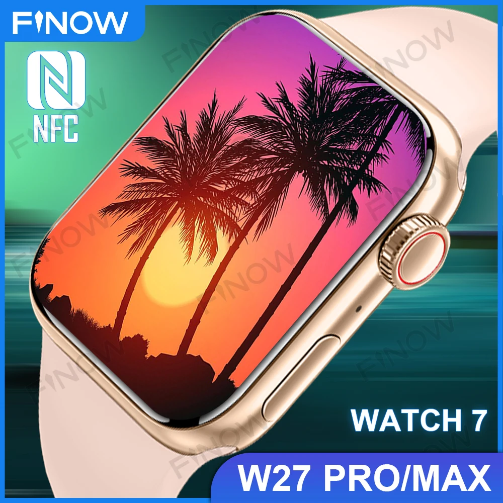 

Original Finow W27 Pro/Max Smartwatch Series 7 reloj inteligente hombre 1.9" 270mAh Realme NFC Smart Watch Men Women PK HW7 P67