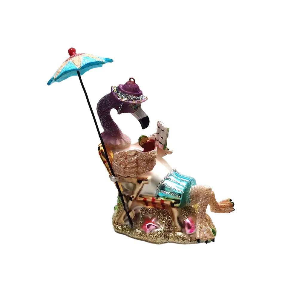 Украшения в виде фламинго из стекла и смолы украшения для рождественской елки