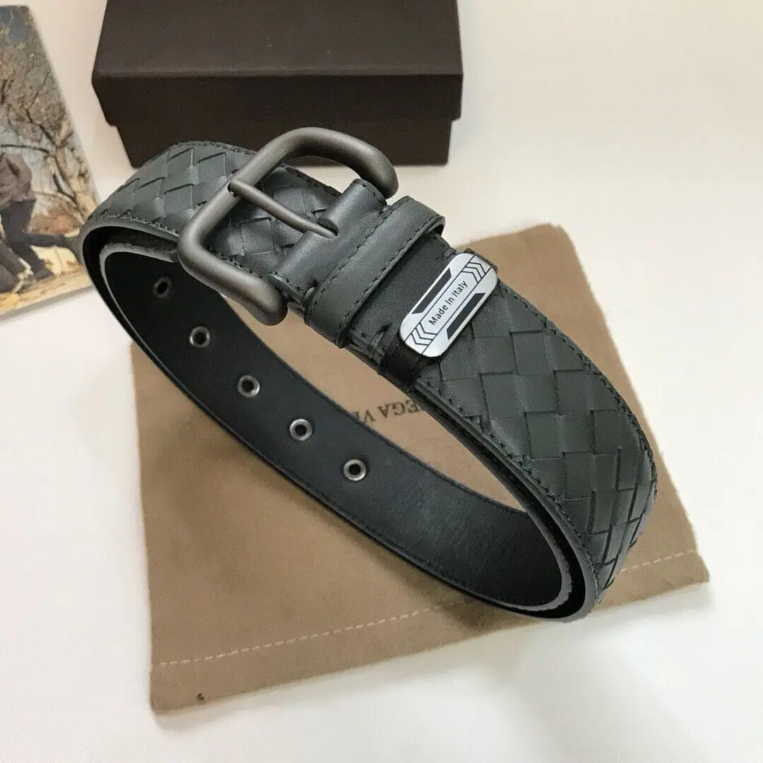 BOTTEGA VENETA Стиль 1: 1 Пояс Hmade из бычьей кожи Lier Steel Sblasted металла Elegant