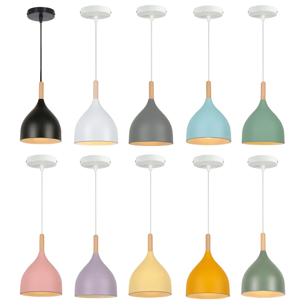 

Современный подвесной светильник в скандинавском стиле для ресторана, деревянное освещение, осветительный прибор для спальни, столовой, украшение для дома E27