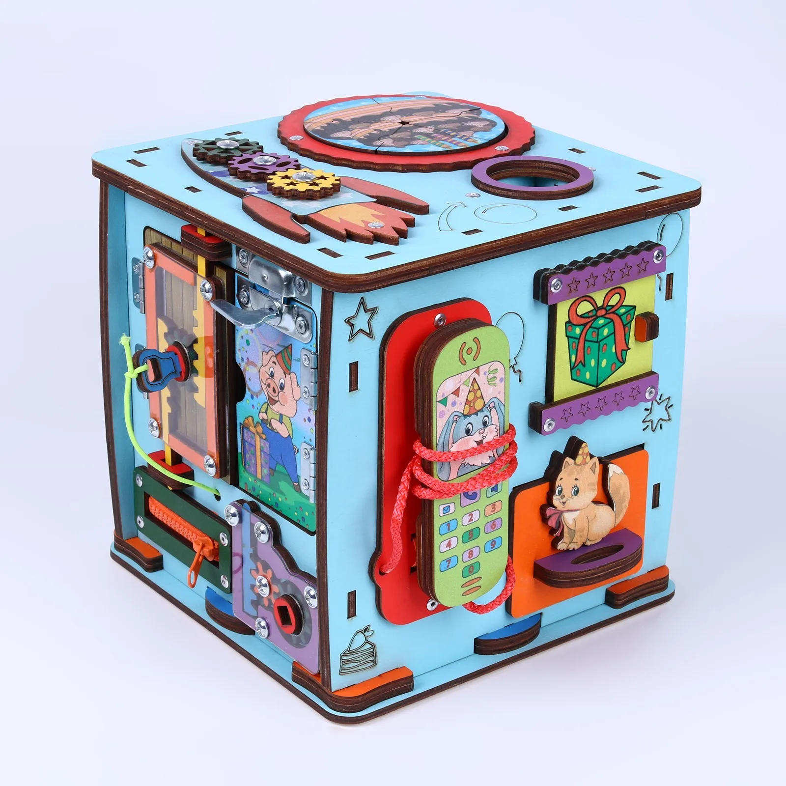 Рисунок 2 - Бизикуб со светом "Праздник" бирюзовый