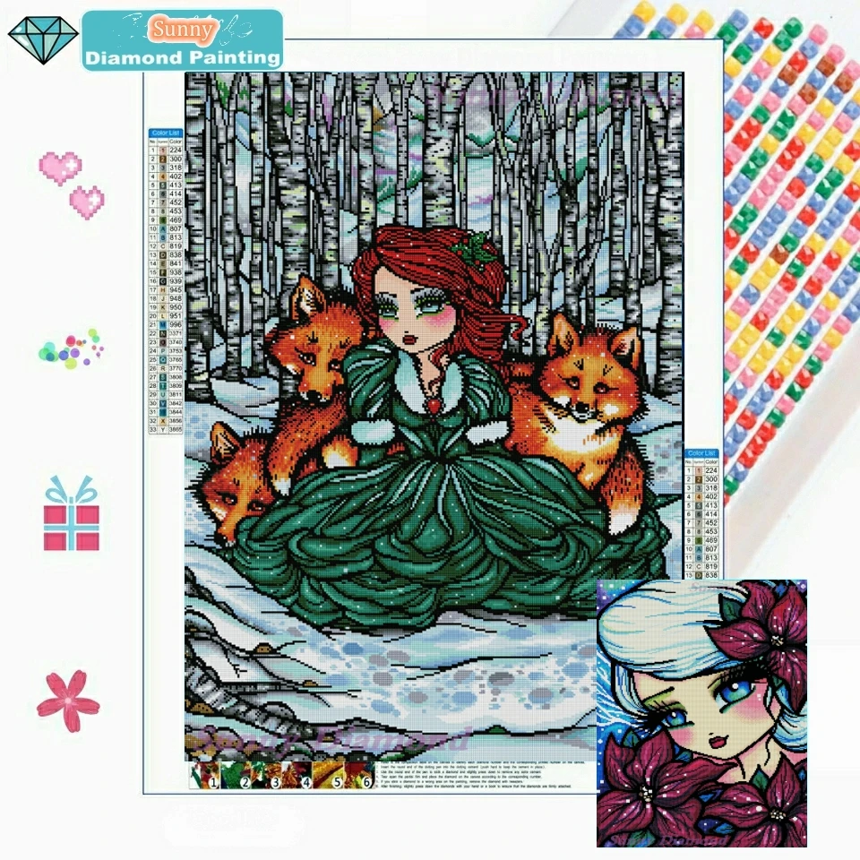 

Fantasy Fairy Princess Diamond Painting Big Eye Girl 5D Diy Embroidery Full Drill Mosaic Picture Cross Stitch Kits Home Decor