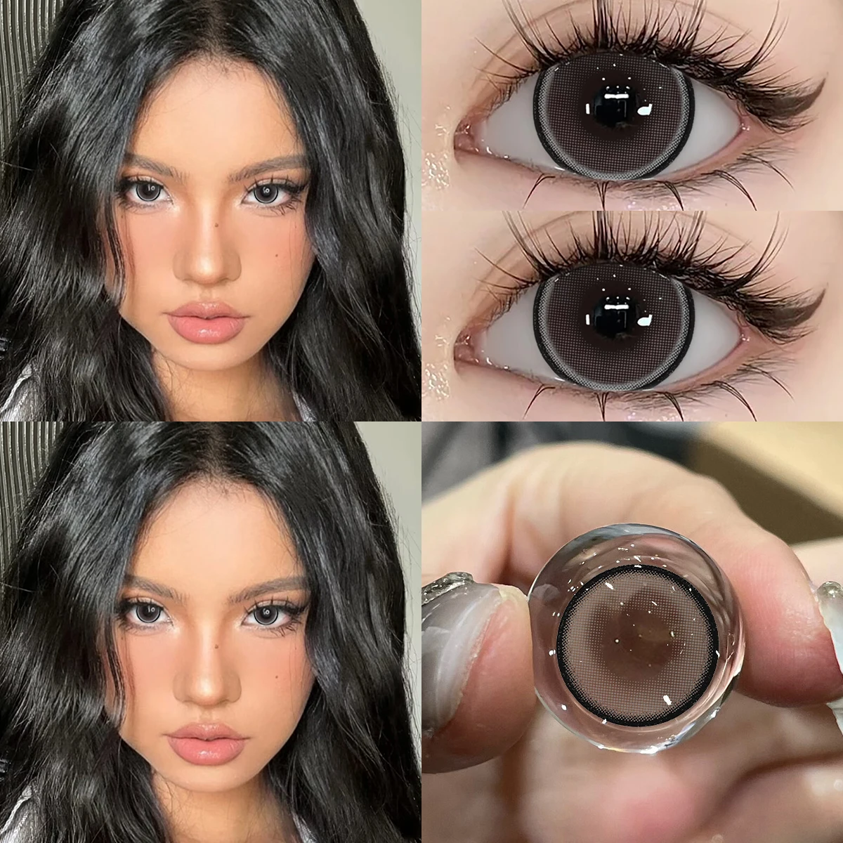 Коричневые линзы для глаз корейские натуральные 0-6 00 градусов цветные контактные