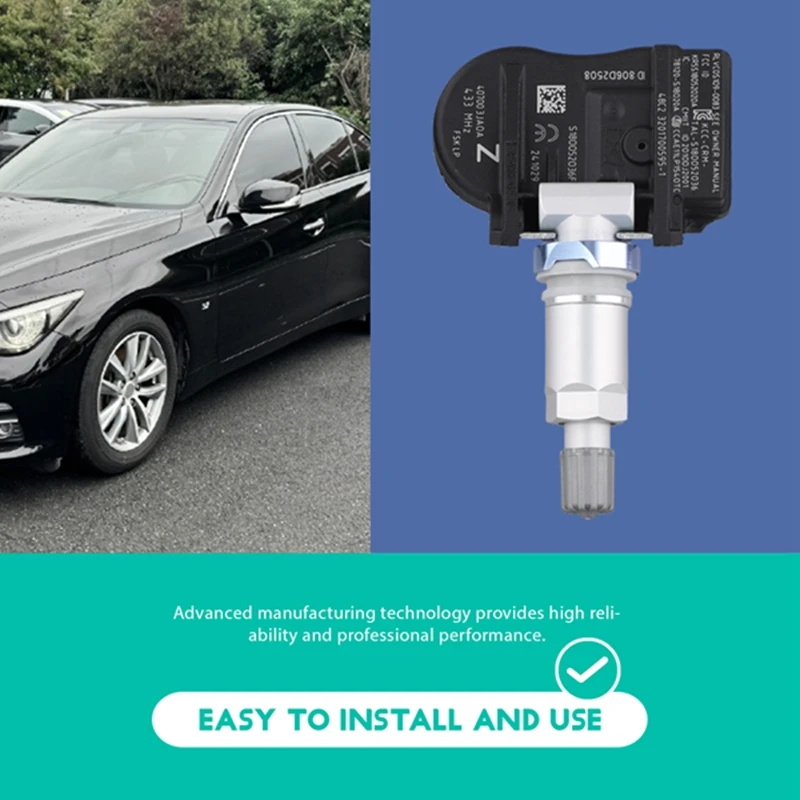 4шт Автомобильный датчик TPMS 40700-3JA0A для Infiniti Q50 Q60 Nissan Altima Pathfinder Система мониторинга