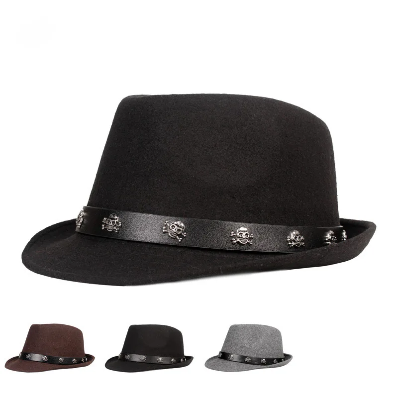 

New Classics Autumn 2022 Winter Short Brim Felt Fedoras Hat Men panama Vintage top sombrero trilby mens hats gentleman fedora