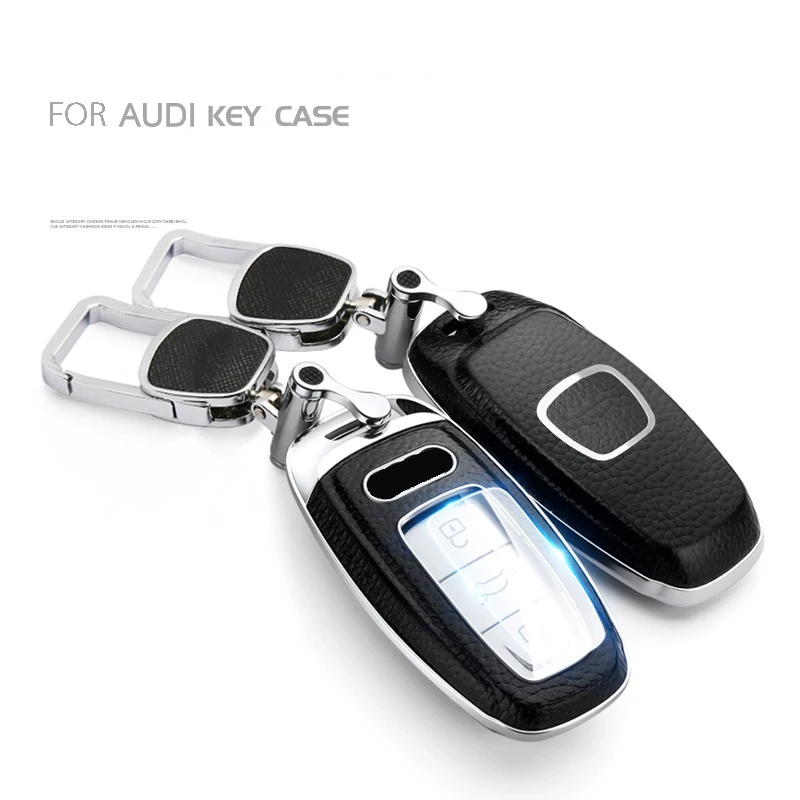 

1 Pcs Head Top Leather Car Key Case Suitable For Audi 20 Models A6L Key Shell 21 Models Q7 A5 Q3 A8L A3L Protect Cover 6 Colour