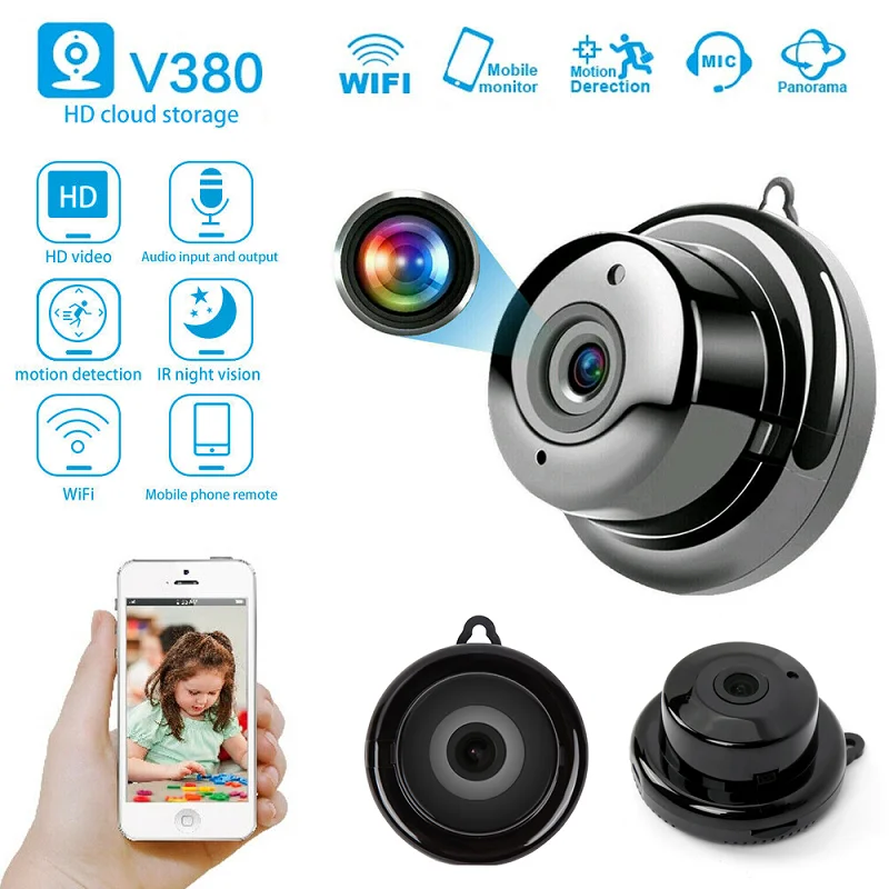 

Mini Wifi IP Camera HD 1080P Wireless Indoor Camera Nightvision Two Way Audio Motion Detection Baby Monitor V380