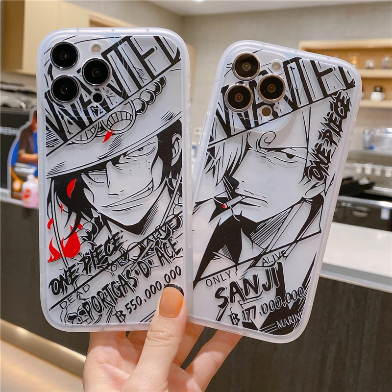 

Anime One Piece Ace Zoro Naruto Pain Kakashi Sasuke Gaara Case for IPhone 11 12 13 14 15 Pro Max Plus Phone Cover Shell Toy Gift