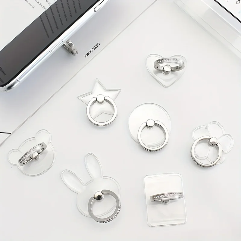 Универсальная Прозрачная Подставка Для Телефона С Кольцом И Стразами