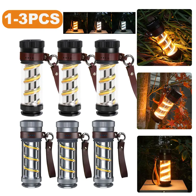 

Stepless Dimming XPG Camping Flashlight Rechargeable COB Torch Light 4 Modes IPX4 Waterproof for Outdoor Travel Hiking Emergency