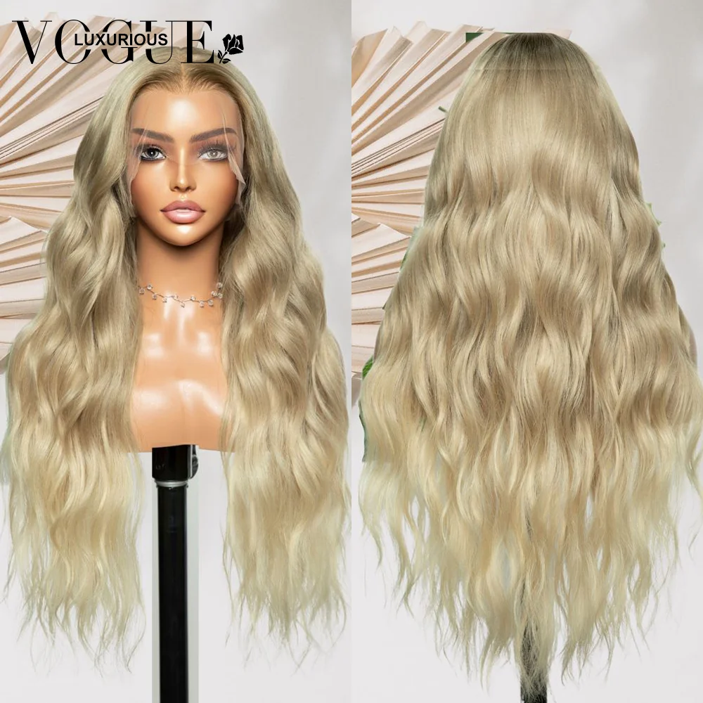 Ombre Highlight Brown Roots Пепельно-русый парик Человеческие волосы 13x4 Объемная волна