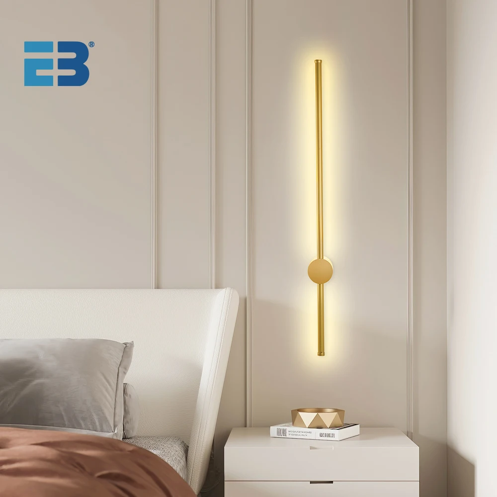 

Светодиодный настенный светильник, простой современный комнатный длинный бра золотого цвета для дома, гостиной, дивана, спальни