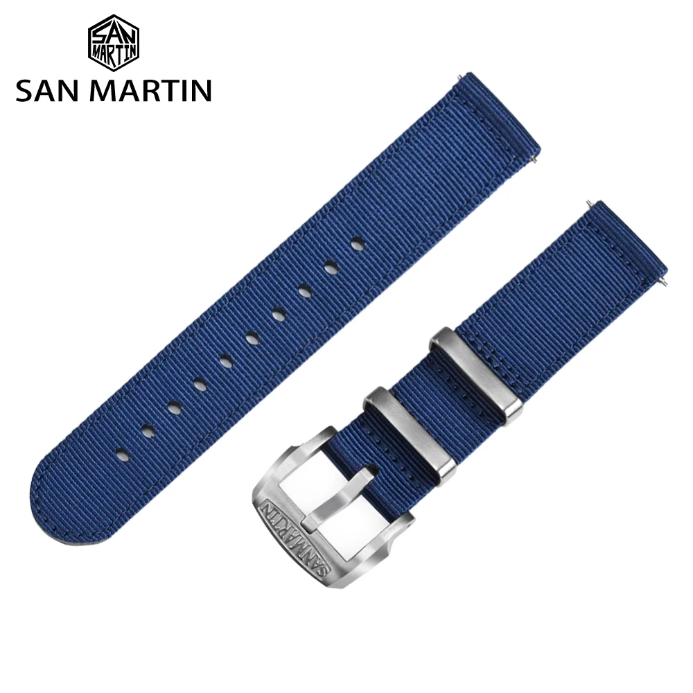 San Martin Quick Release Nylon Strap Premium Quality Sport Simply Style Watch Band For Men Women 20mm 22mm Watches Parts